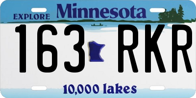 MN license plate 163RKR