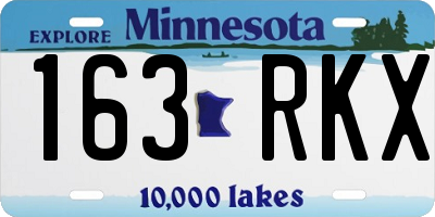 MN license plate 163RKX