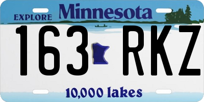 MN license plate 163RKZ