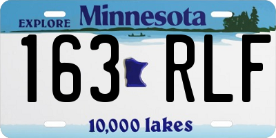 MN license plate 163RLF