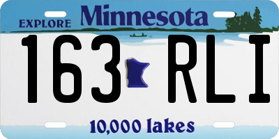 MN license plate 163RLI