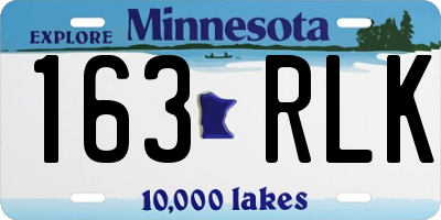 MN license plate 163RLK