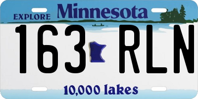 MN license plate 163RLN