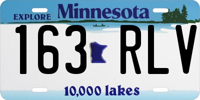 MN license plate 163RLV