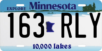 MN license plate 163RLY