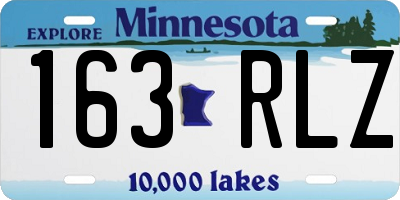 MN license plate 163RLZ