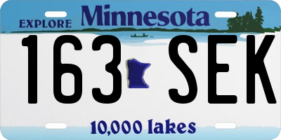 MN license plate 163SEK