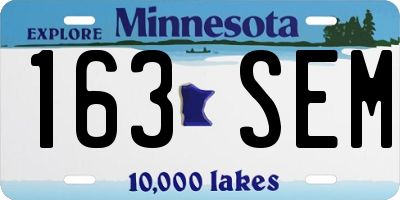 MN license plate 163SEM