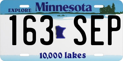 MN license plate 163SEP