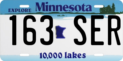 MN license plate 163SER