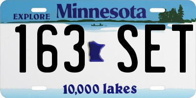 MN license plate 163SET