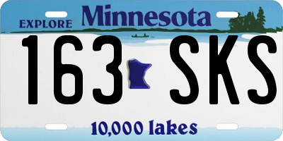 MN license plate 163SKS