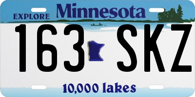 MN license plate 163SKZ