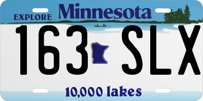 MN license plate 163SLX