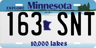 MN license plate 163SNT