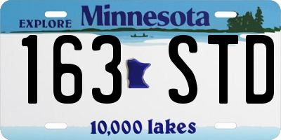 MN license plate 163STD