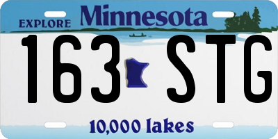 MN license plate 163STG