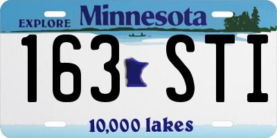 MN license plate 163STI