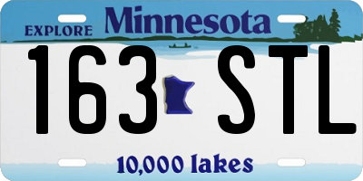 MN license plate 163STL