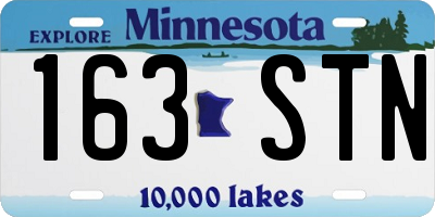 MN license plate 163STN