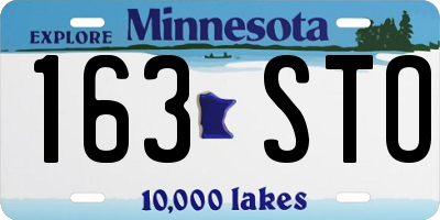 MN license plate 163STO