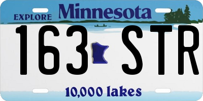 MN license plate 163STR