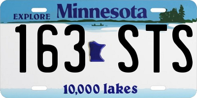 MN license plate 163STS