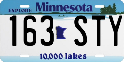 MN license plate 163STY