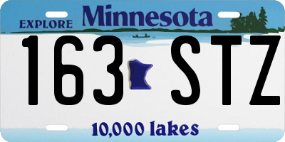 MN license plate 163STZ