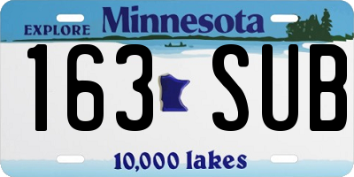 MN license plate 163SUB