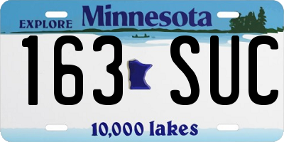 MN license plate 163SUC