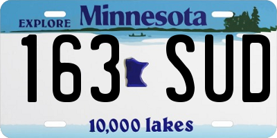 MN license plate 163SUD