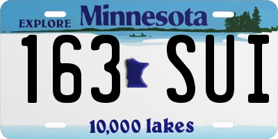 MN license plate 163SUI
