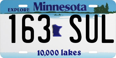 MN license plate 163SUL