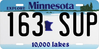 MN license plate 163SUP