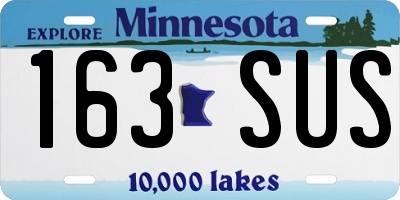 MN license plate 163SUS
