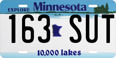 MN license plate 163SUT