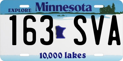 MN license plate 163SVA