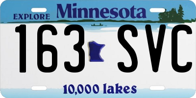 MN license plate 163SVC