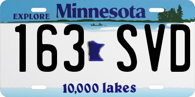 MN license plate 163SVD
