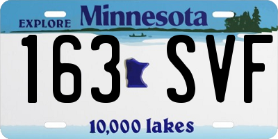 MN license plate 163SVF