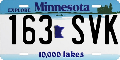 MN license plate 163SVK