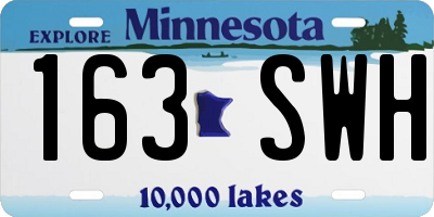 MN license plate 163SWH