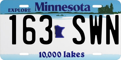 MN license plate 163SWN