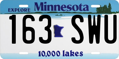 MN license plate 163SWU