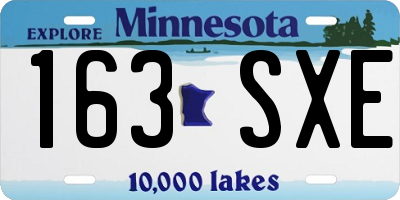 MN license plate 163SXE