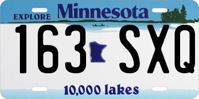 MN license plate 163SXQ