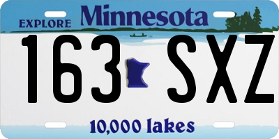 MN license plate 163SXZ