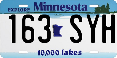 MN license plate 163SYH
