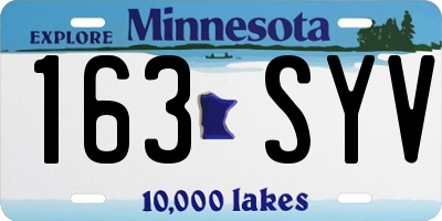 MN license plate 163SYV